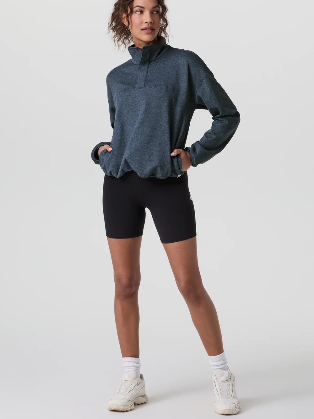 VUORI GRANITE SNAP MOCK SWEATSHIRT DREAMKNIT BIG SUR HEATHER SMALL LIKE NEW